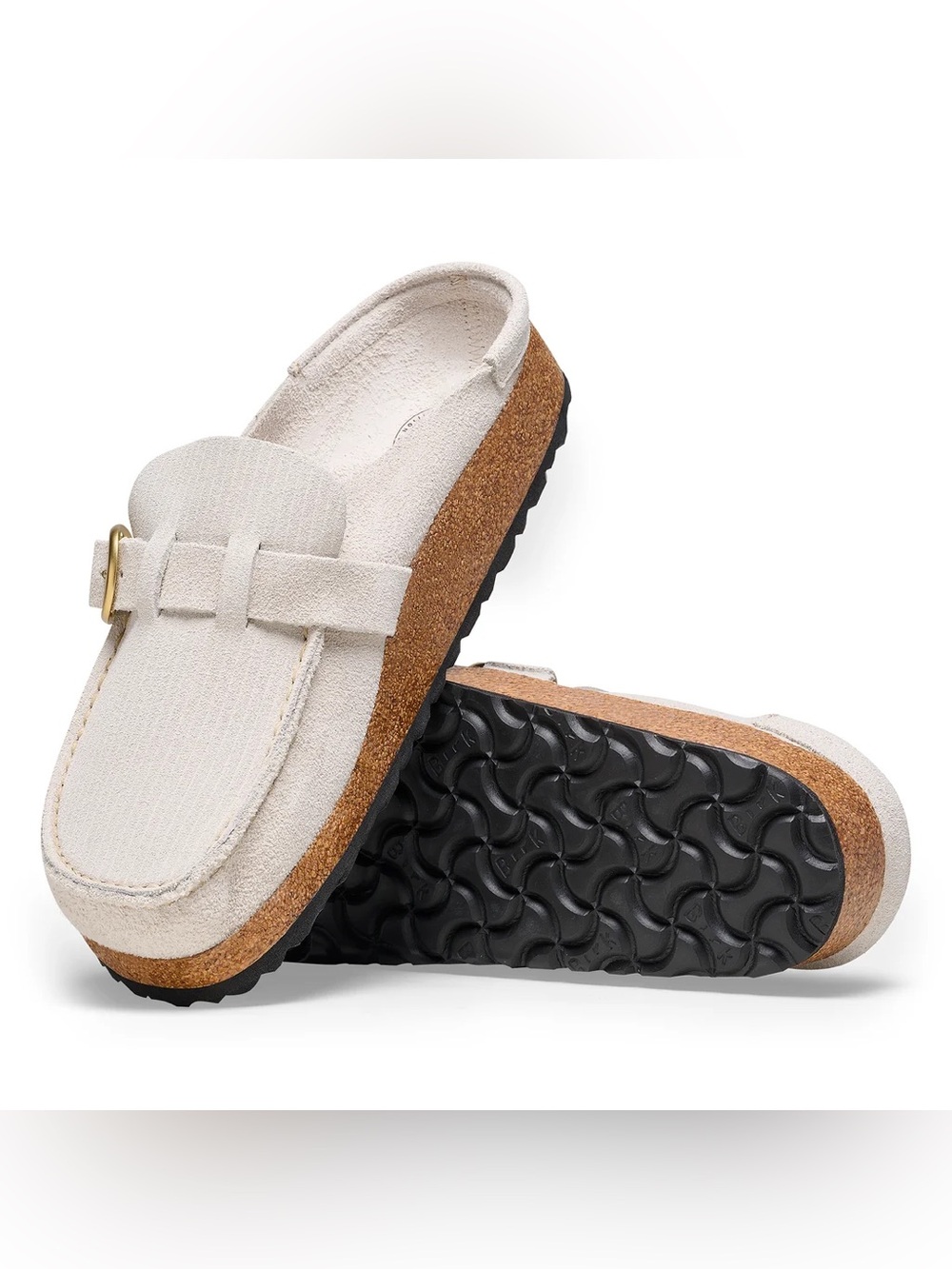 Birkenstock Buckley clogs in Corduroy Antique White